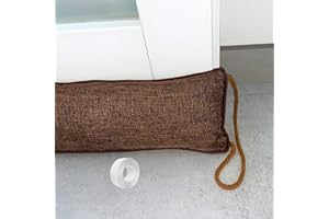 Malaké Bas de Porte avec Un Auto-agrippante- Boudin de Porte Isolant 91cm - Coupe Courant d'aire pour Porte et fenêtre - Door Stopper -Brun, ≈ 36". Bloque Bruit sous la Porte