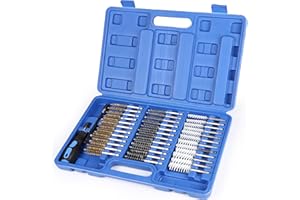 SWAWIS 38 Pièces Nettoyage Puit Injecteur Acier Inoxydable / Nylon / Laiton ø8-19 mm Jeu de Brosses Avec Rallonge de 150 mm Idéal Pour le Nettoyage et le Déburrage