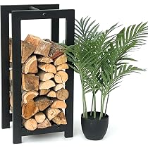 Scaffale Per Legna DanDiBo 96469 A Forma Di Cuore | In Metallo Nero, 52x54x25 Cm, Portaceppi Romantico