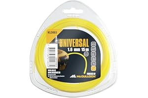 UNIVERSAL STUDIOS Fil de coupe Universal NLO003 : Fil de rechange pour débroussailleuse, longueur 15 m, fil Ø 1,6 mm, nylon résistant à la déchirure, accessoire d’origine McCulloch (n° art. 00057-76.163.03)
