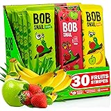 Healthy Snacks For Adults of Fruit Leathers - 30 Bulk Vegan Snacks for Kids & Adults - Strawberry Banana and Apple - Gluten -