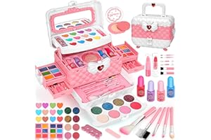 FLYBAY Kids Makeup Sets for Girls Age 3+, Washable Make Up Set Girls Toys, Princess Pretend Play Children's Makeup Set, Christmas Birthday Gifts