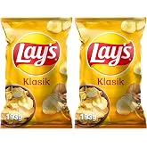 Lay's Klasik Sade Patates Cipsi Mega Boy 193 g 2li paket