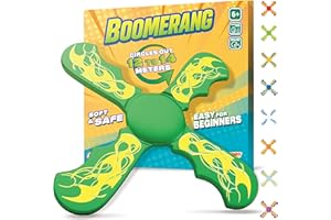 ANCORY Boomerang for Kids, 12m Range - Flying Boomerang Toy - Water Floating Easy-to-Throw Outdoor Toys, Green