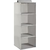 Ocean Home Textile 4 Tiers Gray Herringbone Cabinet Organizer 30 x 30 x 80 cm