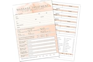 MINERVA PRINT Lot de 50 fiches de massage pour clients - Format A6 - Format portrait