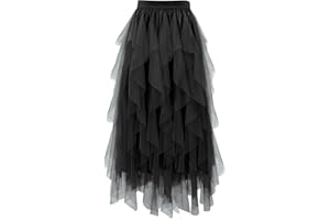 Girstunm Tüll Röcke für Damen Midi Länge Hoch taillierte A Linien Röcke Karneval Kostüm