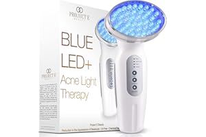 Blue LED+ Acne Light Therapy de Project E Beauty | Anti-acné | Réduit les Taches | Calme l'Inflammation et la Peau Sensible | Enleve les Imperfections | Pour les Eruptions Cutanées et la Peau Grasse