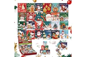 Shinybox Calendario de Rompecabezas de Adviento de Navidad, 1008 Piezas Calendario de Adviento 2024, Calendario de Cuenta Regresiva de 24 Días, Juguete de Navidad, Regalos para Niños, Niñas