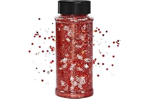JEMESI Paillettes de Noël, 100 g de paillettes epoxy, flocons laser arbre, ongles visage maquillage décoration festival (SD-03