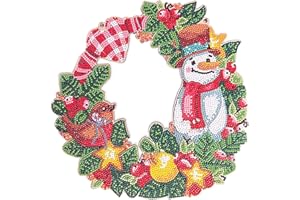 Yzwuyou 5D Diamond Painting Weihnachten DIY Diamond Painting Anhänger 30cm * 30cm Türkranz Weihnachten, für Weihnachten Dekoration