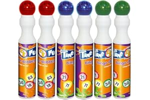 TIME4FUN 12 x 43ml Bingo Dabbers Dauber Markers Mixed Colours Pack