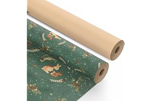 Kraft & Co 2 Pack Christmas Wrapping Paper Roll - Festive Designed Recyclable Kraft Paper, Perfect for Holiday Gifts, Arts & Crafts-Wrapping for a Merry Christmas (44.5cm x 25m) (Nutcracker)