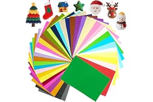 XIANGLONGY Feltro per lavoretti 40 Colori, Pannolenci Colorati Morbido, Feltro Colorato 30 x 20 cm, Adatto per Idee fai da te, Adatto per Cucito Artigianale e Progetti Creativi