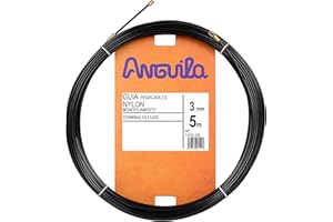 Anguila | Guía Pasacables | Terminales Fijos | Monofilamento | Nylon | Color Negro | Diámetro 3mm | 5 Metros