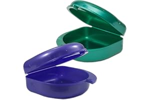 DENTAL AESTHETICS 2 x etui ochronne na gumę, pudełko na ochraniacze na zęby ortopedyczne, sportowe urządzenia dentystyczne, protezy i nie tylko (fioletowe i zielone)