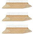 Grucce In Legno Per Vestiti Premium - Confezione Da 6 - Con Barra Antiscivolo Per Pantaloni E Gancio Girevole 360° - 2