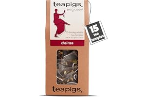 teapigs Chai Tea - Assam Black Tea Bags with Cinnamon, Ginger & Cardamom - Strong and Spicy Aromatic Blend - 15 Temples
