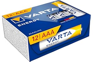VARTA Pile AAA, confezione da 12, Energy, Alcaline, 1,5V, per semplici bisogni di base, imballaggio riciclato al 90%, Made in Germany