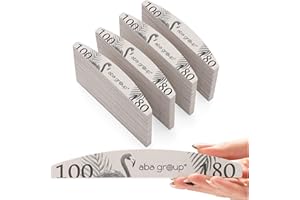Aba Group Lot de 100 limes à ongles professionnelles Flaming Half Moon Standard 100/180, jetables, de bonne qualité, résistantes à l'abrasion, ensemble de limes, fabriquées dans l'UE