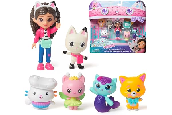Gabby's Dollhouse The Movie, Cat-Venture Crew Pack, 11-Piece Toy Figure Set med tillbehör, barn leksaker för flickor och pojk