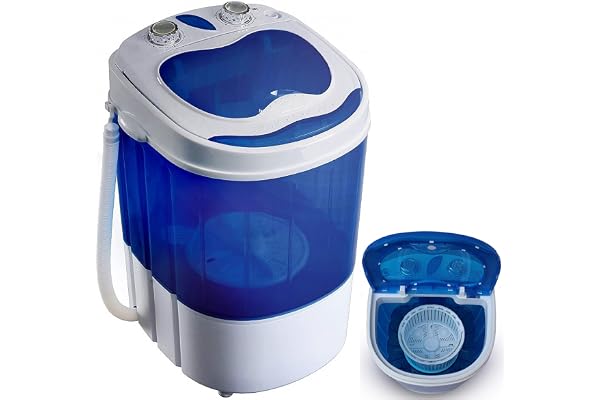 Mini machine à laver avec essoreuse | jusqu'à 3 kg | Machine à laver de voyage | Camping Mobile | Toploader | (1 chambre)