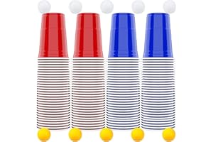 AOLUXLM Gobelet Reutilisable, 100 Gobelets, 16oz (473ml) Gobelet Rouge + Gobelets Bleus, Répétable Tasses pour Barbecues, Fêtes, Anniversaires, Camping