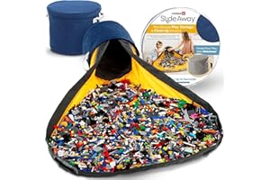 Creative QT SlideAway Toy Storage Organizer & Play Mat - LEGO-Compatible Toy Organizer Storage Bin for Building Toys- Kids Toy Box - Playroom Storage - Toy Holders for Kids Rooms - Navy Blue