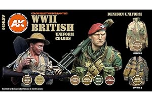 AK INTERACTIVE AK Acrylics 3Gen FIGURE SET AK11636 WWII BRITISH UNIFORM COLORS 3G (6x17ml)