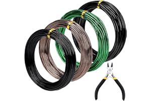 Mardatt Bonsai Training Wire Kit, Anodized Aluminum Wire (1mm, 1.5mm, 2mm, 3mm) with Cutter for Bonsai Design