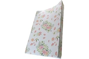 The Gilded Bird Wedge Baby Changing Mat w/Raised Sides, Change Pad, 69cm x 44cm, Extra Thick, Wipeable (Orange Bloom White)
