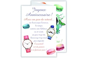 afie 69-3921 Carte 3 Volets Joyeux Anniversaire avec un peu de Retard