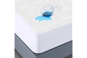 FLOWEN Protector Colchón 135x190 cm Funda Colchón Impermeable Sábana Bajera Impermeable de Algodón y Microfibra Cubre Colchón para Cama Transpirable Hipoalergénico Antiácaros Lavable a Máquina