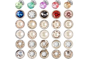 WILLBOND 30 bottoni per spilla da camicia, bottoni per spilla di sicurezza, bottoni per camicia invisibili, pulsante di prevenzione dell'esposizione accidentale, per abbigliamento cardigan, plastica, lega,