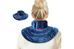 ‎COMFYTEMP Comfytemp gewichtetes Wärmekissen Nacken Körnerkissen, 1,1kg Mikrowelle Nackenwärmer Halswärmer mit Ultraweiche Oberfläche, Natürliche Leinsamen Feuchte Wärme
