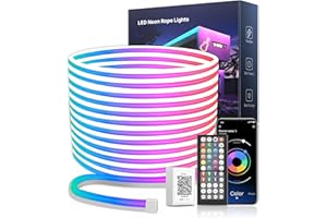 NEXILLUMI 10M Led Neon Rope Lights, RGB Strip Lights with App/Remote Control, Music Sync Colour Changing LED Neon Strip Lights, Waterproof Led Lights for Indoors Outdoors Bedroom Home Decor