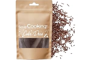 ScrapCooking - Vermicelles Chocolat Noir 70 g - Décorations Alimentaires Comestibles - Sprinkles Choco pour Déco Gâteaux, Pâtisseries, Bûches - Noël, Anniversaire - 7465