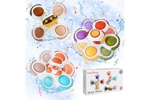 FANCYWHOOP Baby Saugnapf Spielzeug - 0 6 Monate Fidget Toys Spinner Finger Sensorisches Spielzeug Weltraumspielzeug für Fenster 1 2 3 Junge Badespielzeug Wasserspielzeug Badewannen Kinder Geburtstags Geschenke