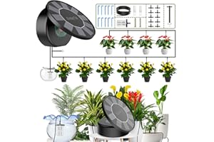 AnseTo Solar Irrigation System, 2024 Newest Flip Cover Irrigation System Kit Solar Drip Irrigation System with 9 Watering Programs and 10M Hose for Gardens,Courtyards,Balconies,Greenhouses ect