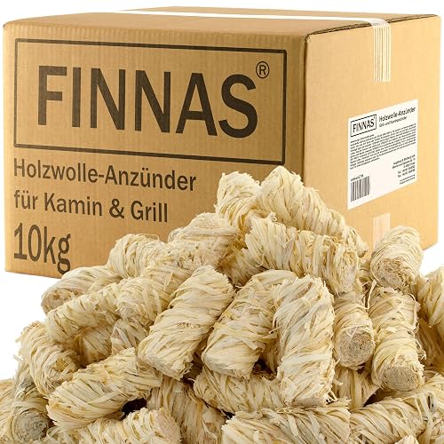 Eco Lighting Wool, 10 kg, Premium Wood Wool Lighter, Fireplace / Barbecue / Firewood / Charcoal Briquettes Lighter