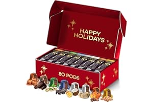 La Natura Lifestyle Aroma Box, 80 kapsułek kawy kompatybilnych z ekspresami na kapsułki Nespresso, 8 wyjątkowych smaków, karmel, czekolada, pistacja, orzech kokosowy, rum, trufle, dynia, orzech ziemny