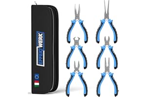 Effektwerk Set di mini pinze da 6 pezzi, per guardalinee, becchi lunghi, becchi ad ago, becchi piegati, taglio diagonale e tronchesi, kit di attrezzi per riparazioni elettroniche