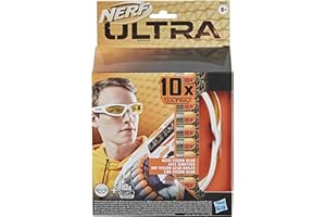 Hasbro Nerf Ultra – 10 dardi e Occhiali Vision Gear (ricarica per blaster Nerf Ultra con incluso un paio di occhiali protettivi)