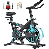 2026 Improve Toputure Silent Home Exercise Bike with APP and Cushioning, Static Bike with Heart Rate Monitor, Bottle Holder,