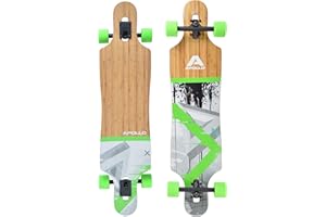 Apollo Longboard édition spéciale Board Complet y Inclus Outil en Forme de T, avec roulements à Billes ABEC High Speed, Drop-Through Freeride Skaten Cruiser Boards