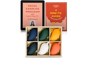 PIXIE CUP Pixie Beckenbodentrainer 6er Set Beckenbodenmuskulatur stärkende Gewichte inklusive Beckenbodenübungen in leicht lesbarem Ebook für Anfänger und Fortgeschrittene