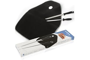 Steelblade 050706 Cuchillo Jamonero + Chaira + Cubre Jamón - Set de Corte, Acero Inoxidable