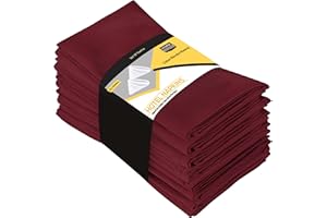 Utopia Kitchen Tovaglioli di stoffa, confezione da 12 (45,7 x 45,7 cm), tovaglioli di cotone (bordeaux)