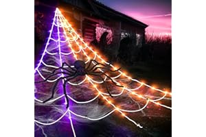 Eambrite Halloween Decorations Giant White Spider Web Fake Spiderweb Props for Indoor and Outdoor Halloween Decor Party Decoration (5m/16FT)
