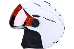 TentHome Ski Snowboard Helmet with Attached Detachable Photochromatic Polarizing Goggles